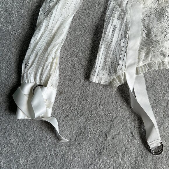 NWT For Love & Lemons Lace Long Sleeve Blouse with Garter Belt Suspenders - Picture 3 of 8
